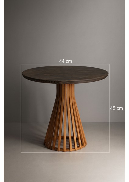 Palermo Yuvarlak Modern Klasik Rustik Retro Vintage Naturel Dekoratif Ahşap Çıtalı Eskitme Iskandinav Yan Orta Mantar Sehpa fiyatları