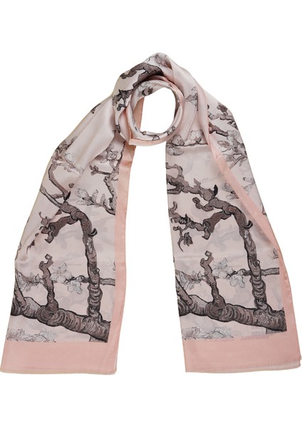 Ipek Şal Fular Art Collection-Vincent Van Gogh (Badem Ağacı Pembe)