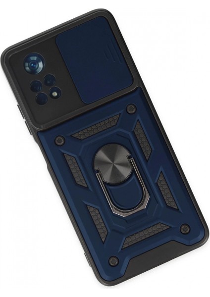 Xiaomi Poco X4 Pro 5g Kılıf Pars Lens Yüzüklü Silikon - Lacivert (K95) modelleri