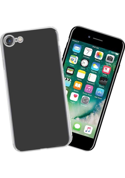 Apple iPhone 8 ile Uyumlu Kapak Kamera Korumalı Şarj Yeri Tıpalı Şeffaf Silikon Kılıf modelleri