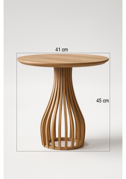 Palermo Yuvarlak Modern Klasik Rustik Retro Vintage Naturel Dekoratif Ahşap Çıtalı Eskitme Iskandinav Yan Orta Mantar Sehpa fiyatları