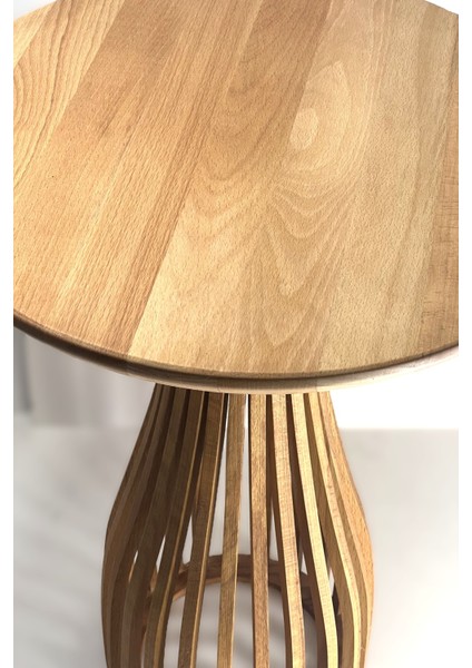 Palermo Yuvarlak Modern Klasik Rustik Retro Vintage Naturel Dekoratif Ahşap Çıtalı Eskitme Iskandinav Yan Orta Mantar Sehpa modelleri