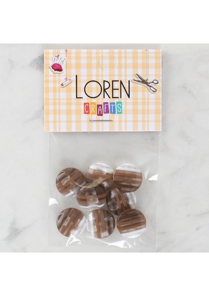 Loren Crafts 8'li Desenli Düğme - 1088