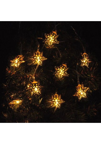 3 Metre Gold Kar Tanesi Figürlü Pilli LED Işık Zinciri | Yılbaşı Ağacı Kış Temalı Dekoratif Aydınlatma Lamba fiyatları