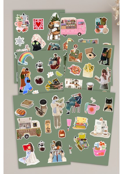 Sticker Set 6'lı - Scrapbook, Ajanda , Not Defteri