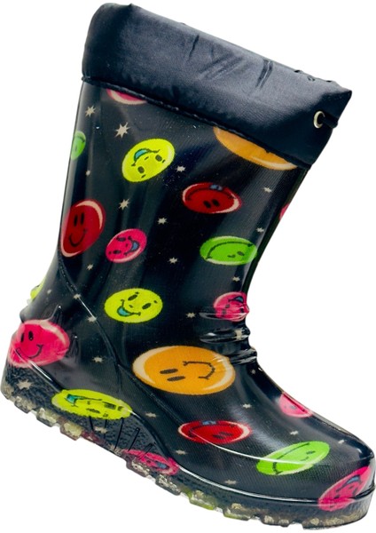 Içi Termal Tüylü Dışı Lastik Uzun Çizme Su Geçirmez Dayanıklı Kaymaz Taban (24-37 Numara)