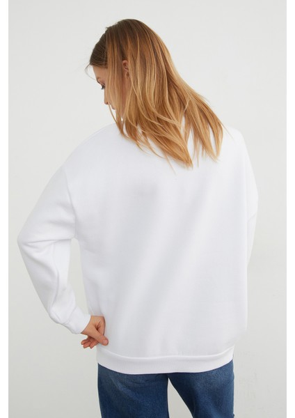 3 Iplik Kot Garnili Metal Aksesuarlı Sweatshirt fırsatları