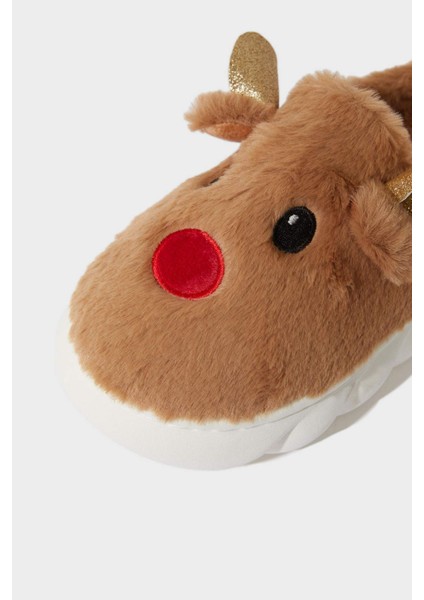 Kadın Yılbaşı Temalı Düz Taban Ev Terliği F1529AX25WN indirimleri