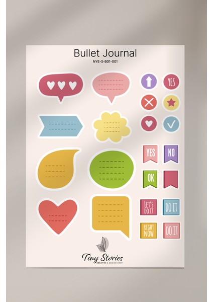 Bullet Journal Sticker Seti - 6 Sayfa / Ajanda, Scrapbook, Journal fırsatları