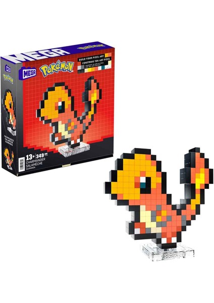 Mega Pokemon Charmander Pixel Sanatı Yapım Seti 349 Parça HTH76