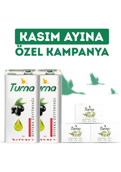 Fırsat Paketi ( 2 Adet Turna Riviera Zeytinyağı 5 L ve 3 Adet Turna Zeytinyağlı Sabun 150 G )