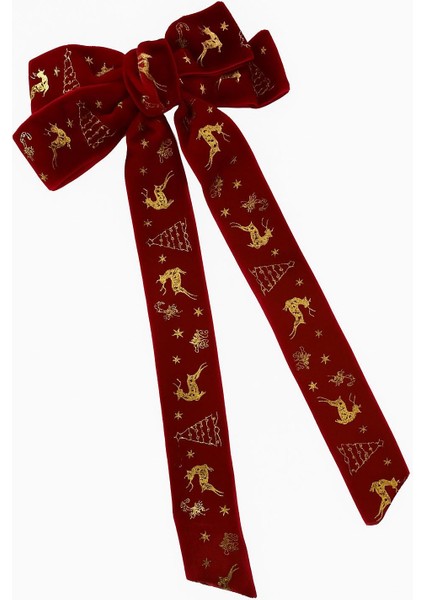 Yılbaşı Altın Yaldız Figürlü Kadife Fiyonk Toka fiyatları