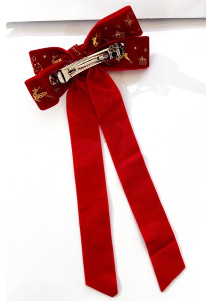 Yılbaşı Altın Yaldız Figürlü Kadife Fiyonk Toka modelleri