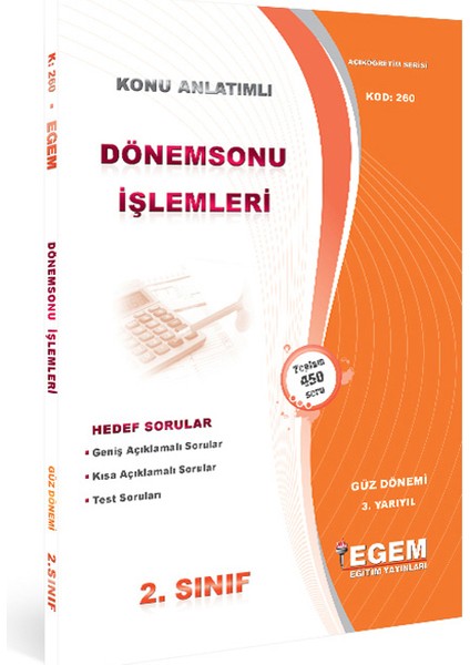 Aöf 2. Sınıf Dönemsonu Işlemleri Güz Dönemi Konu Anlatımlı Soru Bankası