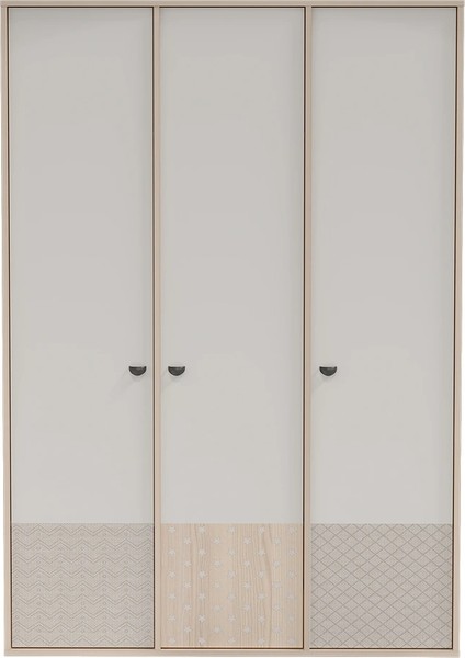 Natural 3 Kapaklı Dolap