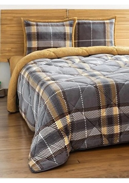 Comforter Çift Kişilik Yorgan Seti Antonin Gri-Sarı