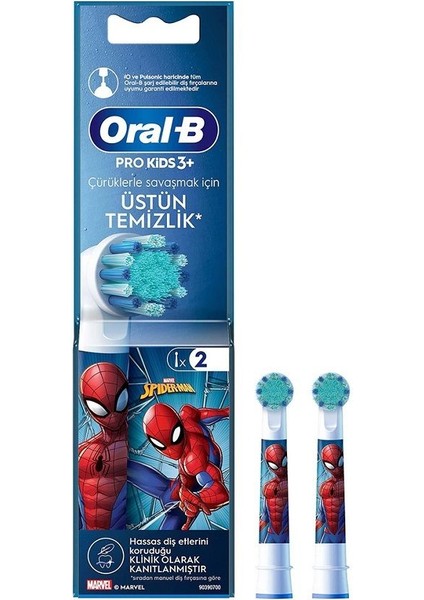 Diş Fırçası Şarjlı Yedek 2'li Spiderman 4 Adet