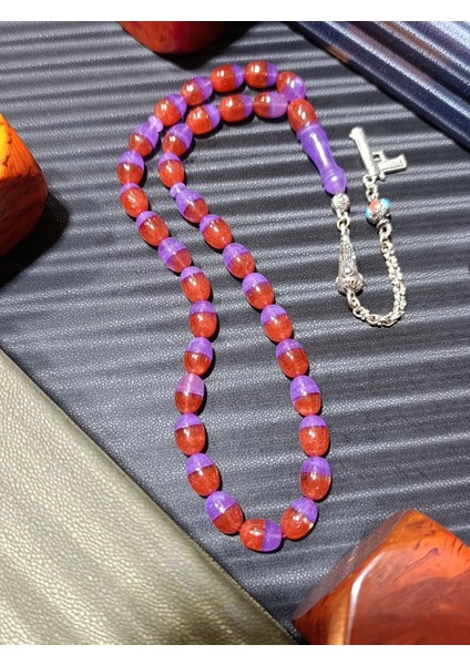 Toz Kehribar Tesbih Mor - Kırmızı Renk fiyatları