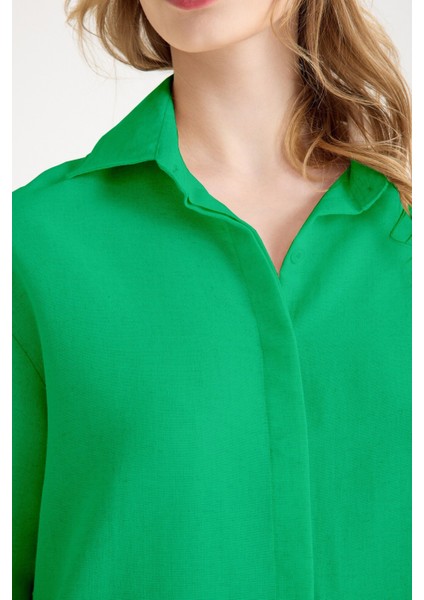 Günlük Yeşil Keten Ikili Takım Alt Üst indirimleri