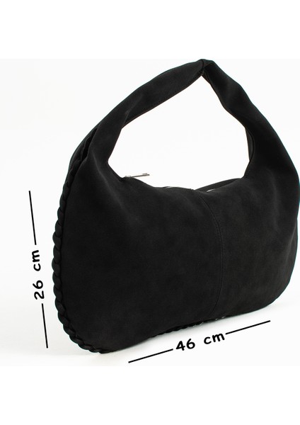 Nova Örgü Kenarlı Süet Büyük Boy El ve Omuz Çantası modelleri