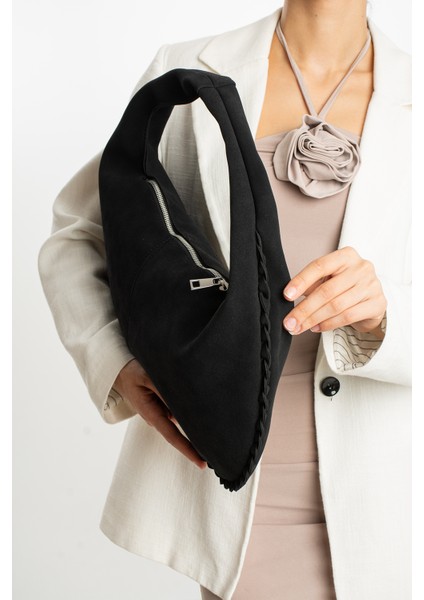 Nova Örgü Kenarlı Süet Büyük Boy El ve Omuz Çantası fırsatları