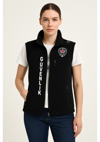 3 Cepli Önden Yazılı Polar Nakış Işlemeli Kışlık Kadın Özel Güvenlik Yeleği fırsatları