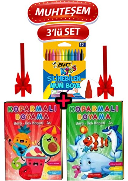 Okul Öncesi 3-6 Yaşa Uygun Boyama Etkinlik Seti 12'li Mum Boyalı