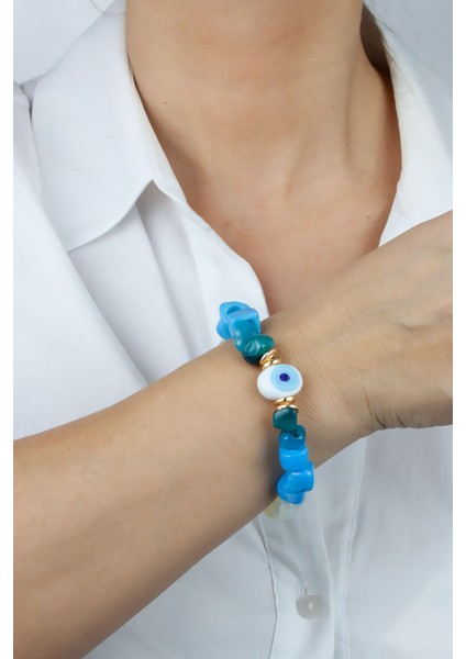 Nazar Boncuklu Murano Cam ve Opal Doğaltaş Bileklik fiyatları