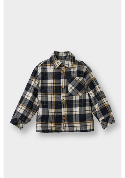 Erkek Bebek Ekose Desenli Flanel Uzun Kollu Gömlek G0057A525WN