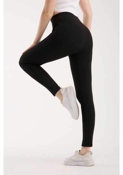 Fitilli Şardonlu Içi Polarlı Yüksek Bel Toparlayıcı Tayt modelleri