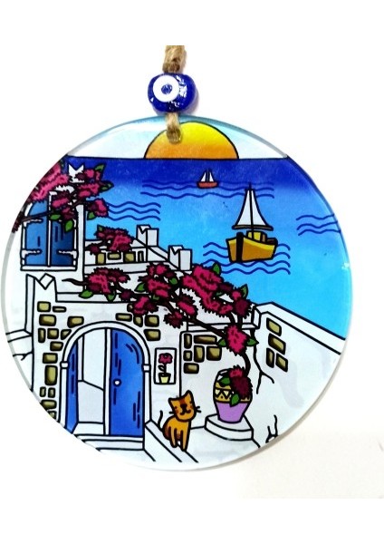 Kedili Hayal Evi 15 Santimetre Füzyon Cam Duvar Dekoru