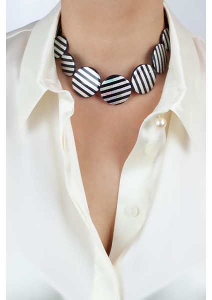 Simli Çizgili Kadın Kolye fiyatları