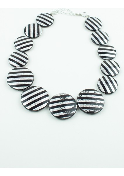 Simli Çizgili Kadın Kolye fırsatları