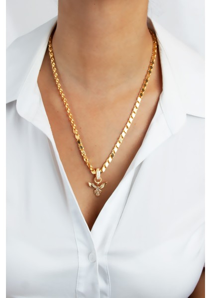 Arpa Zincir Anka Kuş Uçlu Kolye