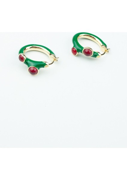 Yakut Detay Mine Kaplı Gümüş Küpe modelleri