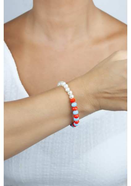 Inci ve Renkli Boncuk Bileklik