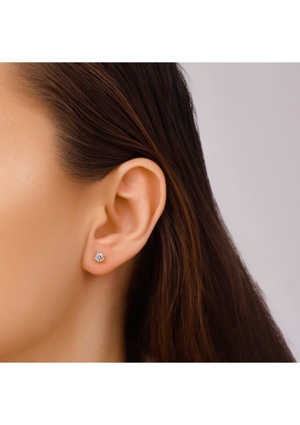 Altın Tektaş Küpe - 14K modelleri