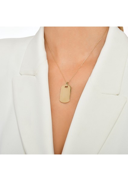 Altın Plaka Kolye Ucu - 14K modelleri