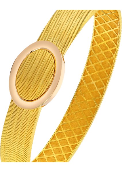 Altın Tasarım Kelepçe Bilezik - 14K fırsatları