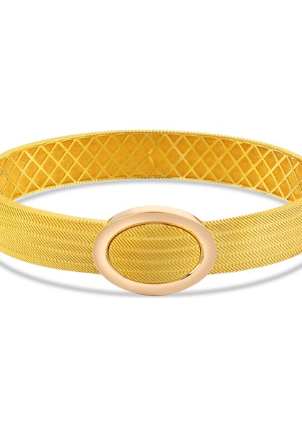 Altın Tasarım Kelepçe Bilezik - 14K indirimleri