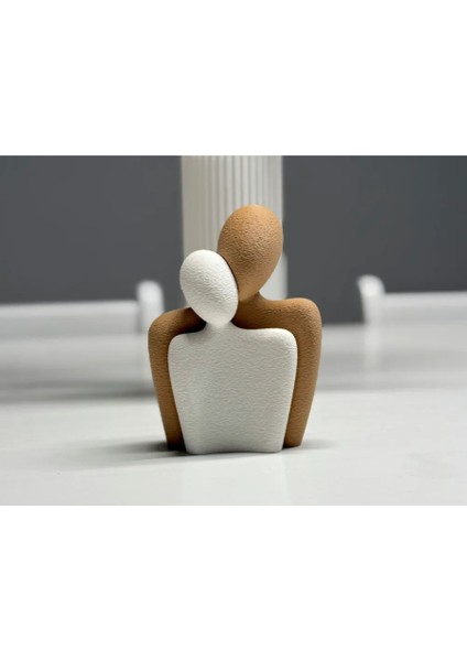 Dekoratif Kadın Erkek Biblosu, Kahverengi, Siyah, 2 Parça