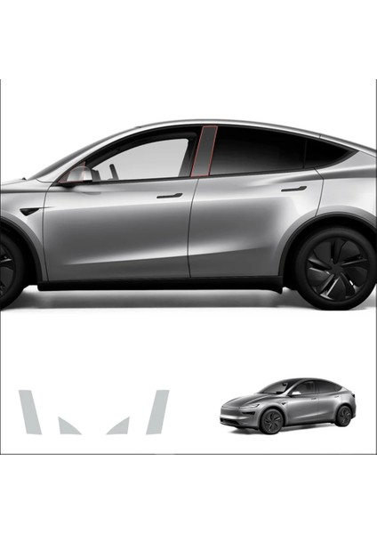 Premium Tpu Boya Koruma Filmi (Ppf) – Tesla Model Y 2025+ Uyumlu Şeffaf Araç Kaplama - Yan Direkler
