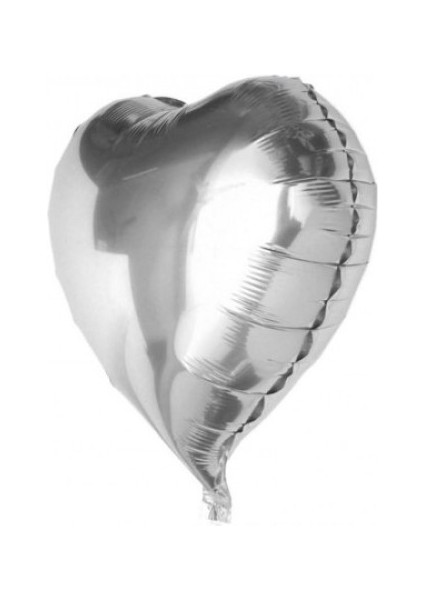 Kalp Balon Folyo Gümüş 60 cm 24 Inç