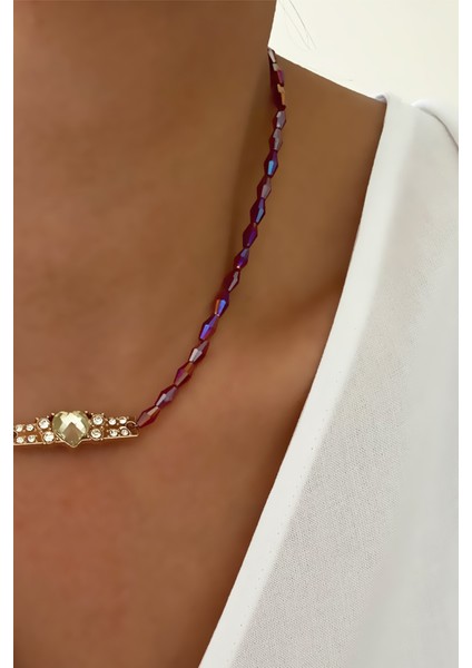 Yanardöner Kristal Kalp Detay Kolye fiyatları