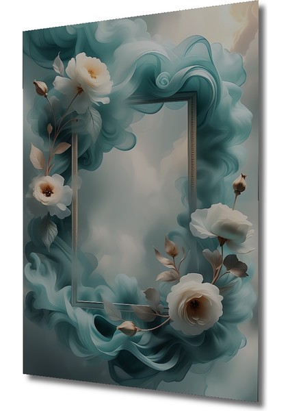 Su Damlası Çiçekleri Sulu Boya Görünümlü Dekoratif Ahşap Tablo Dikdörtgen Tablo modelleri