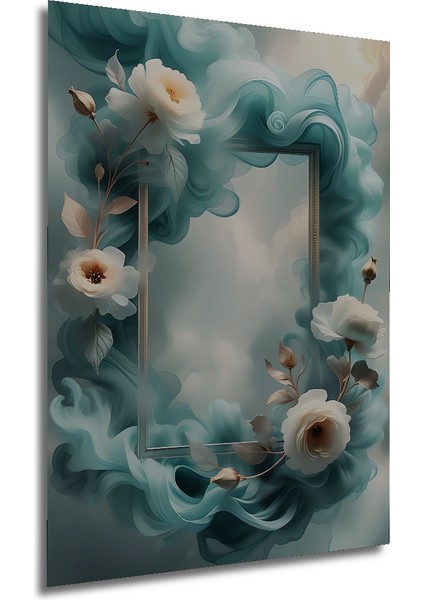 Su Damlası Çiçekleri Sulu Boya Görünümlü Dekoratif Ahşap Tablo Dikdörtgen Tablo fırsatları