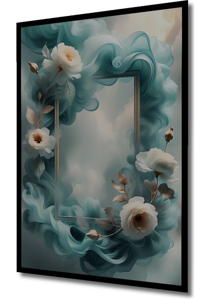 Su Damlası Çiçekleri Sulu Boya Görünümlü Dekoratif Ahşap Tablo Dikdörtgen Tablo indirimleri