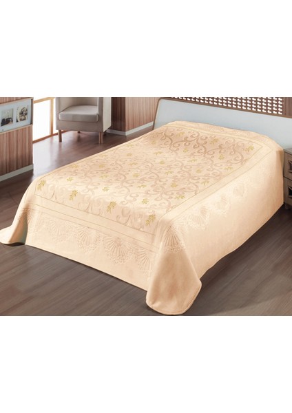 Pırıltı Embos Vizon Battaniye 220X240 Kutulu Bej-Gold