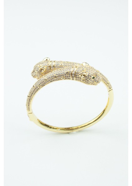 Zirkon Taşlı Leopar Kelepçe Bileklik fiyatları