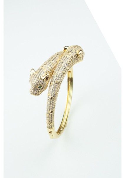 Zirkon Taşlı Leopar Kelepçe Bileklik fırsatları